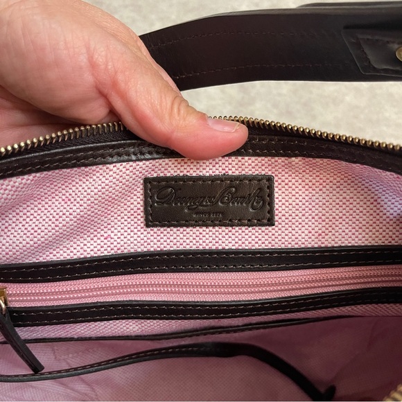 Dooney & Bourke Brown Leather Crocodile Shoulder Bag Purse  Dooney & Bourke Collins Dark Brown Crocodile Embossed Leather Hobo Shoulder Bag
